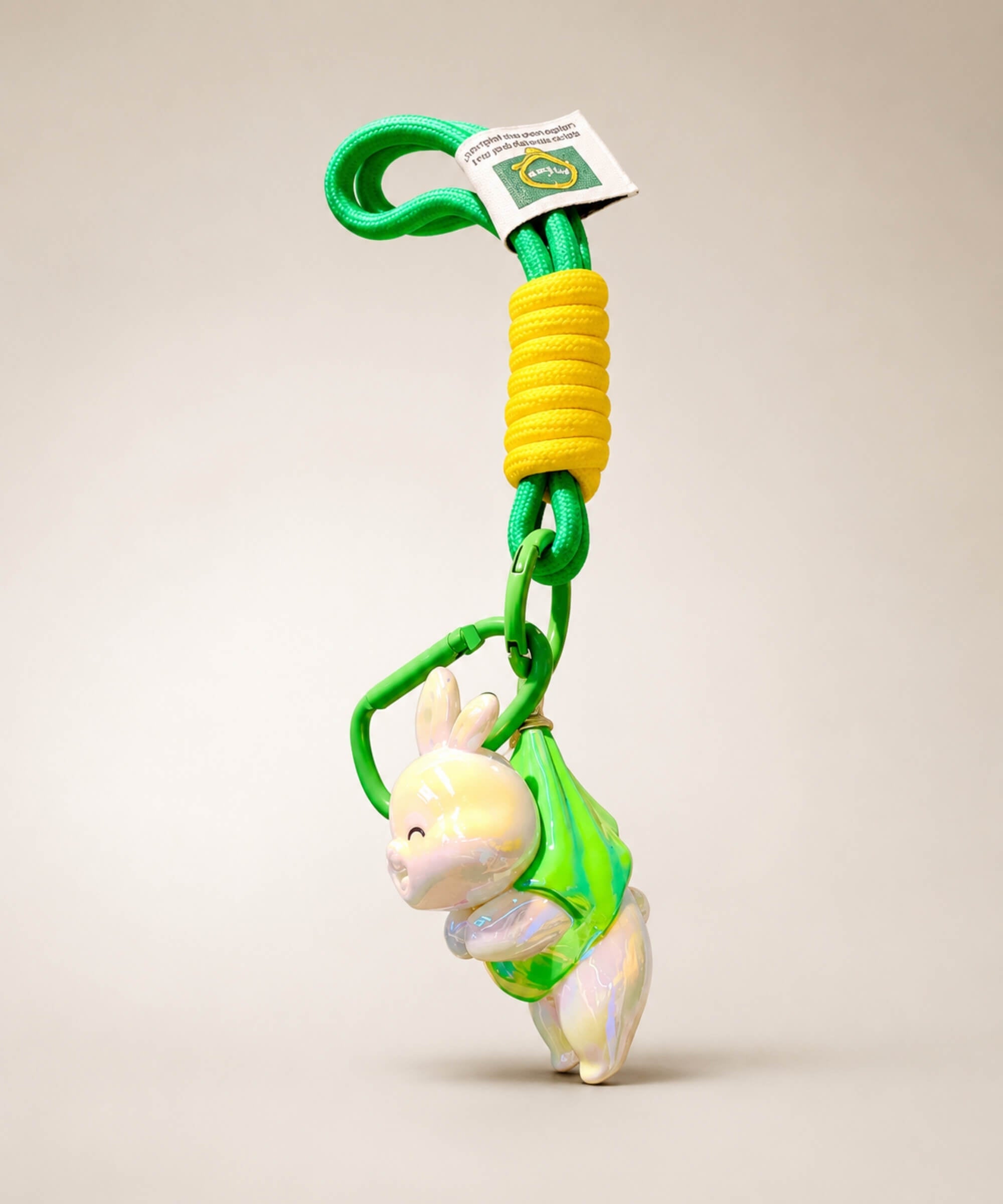 Green bunny resin keychain